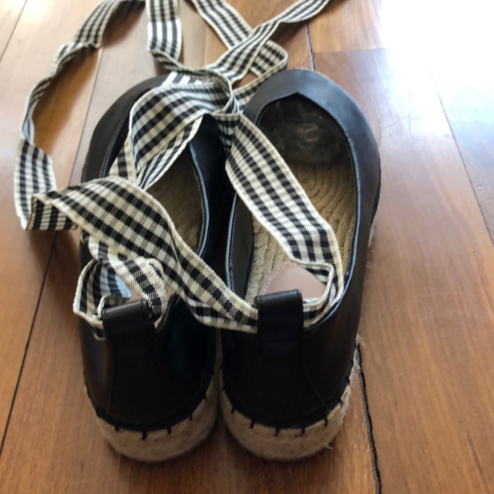 Avec Les Filles ribbon Tie leather espadrilles 6.5 - Picture 6 of 6